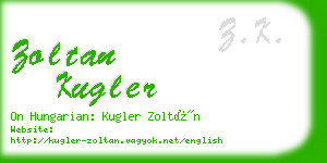 zoltan kugler business card